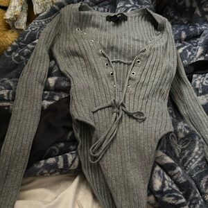 Grey Long sleeve body suit from forever 21